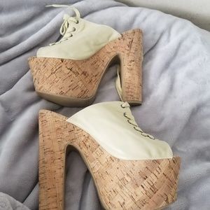 C Label cork platform sandals